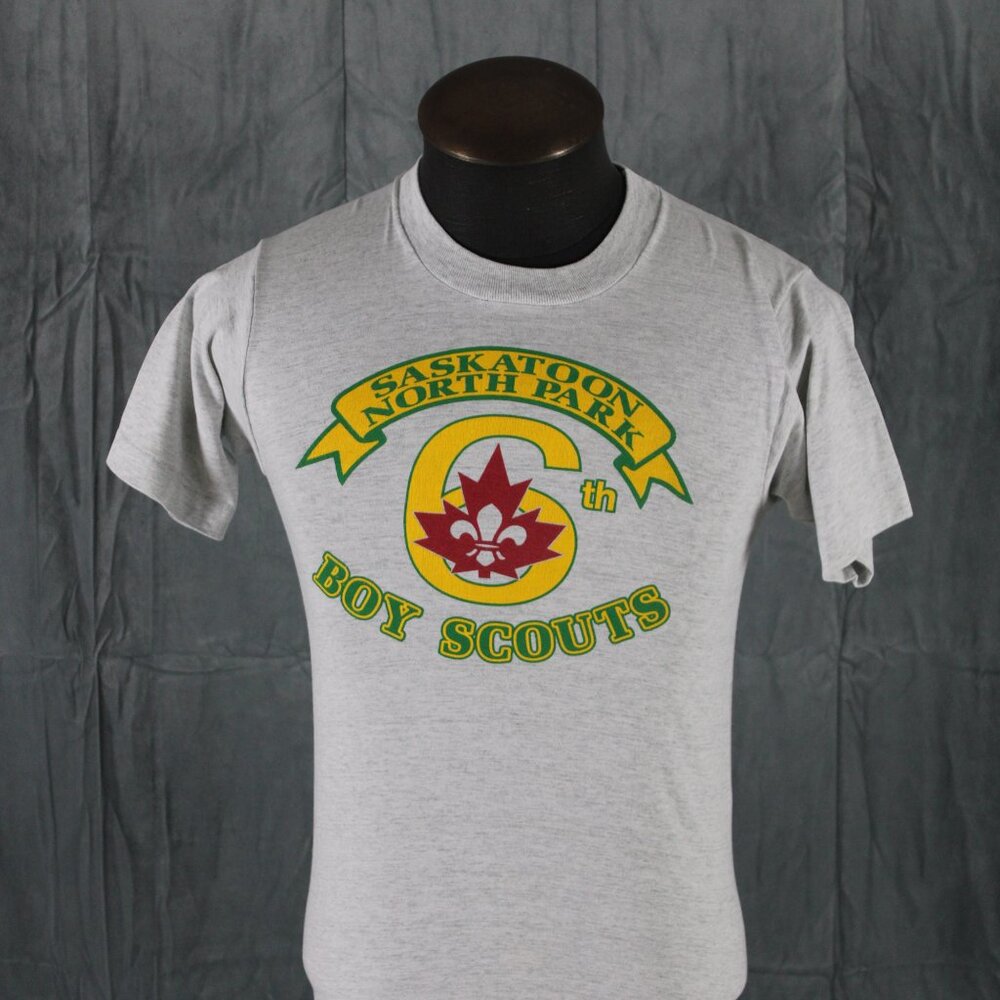 Vintage Graphic T-shirt - North Park Boy Scouts Saskatoon Canada - Men's Small